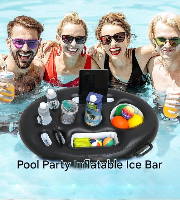 YHSBUY Aufblasbarer Eisbehälter und multifunktionaler schwimmender Getränkehalter für Partys - Bild 1
