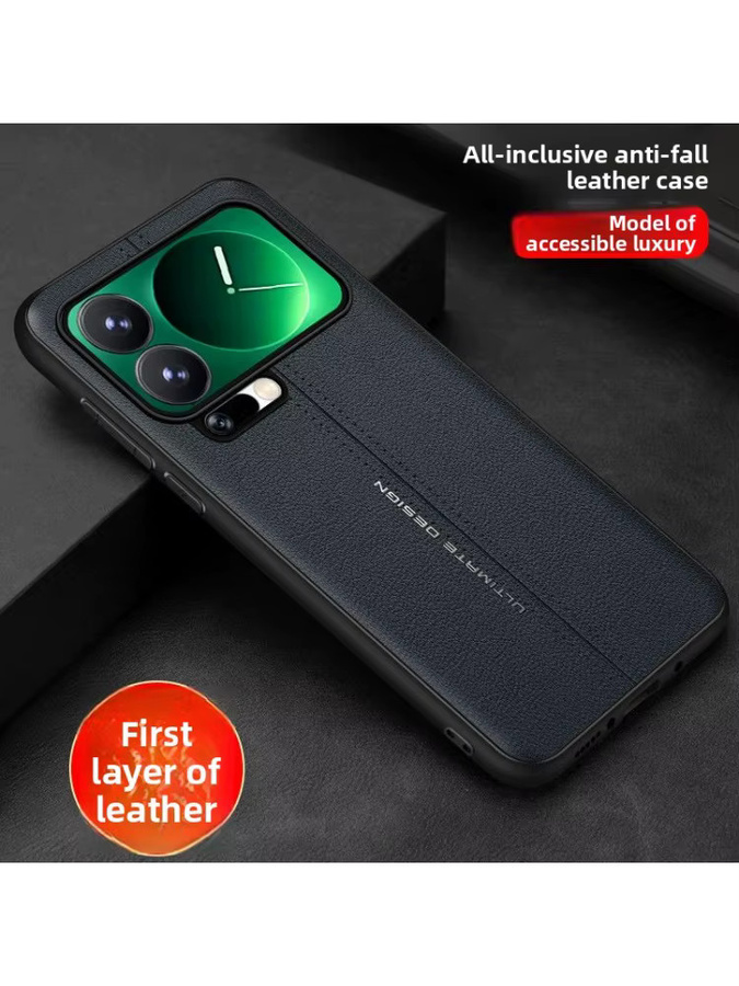 Premium Handyhülle aus echtem Leder für Xiaomi 17 Pro Max, 17 Pro und 17 in Schwarz mit stoßfestem Schutz - Bild 5