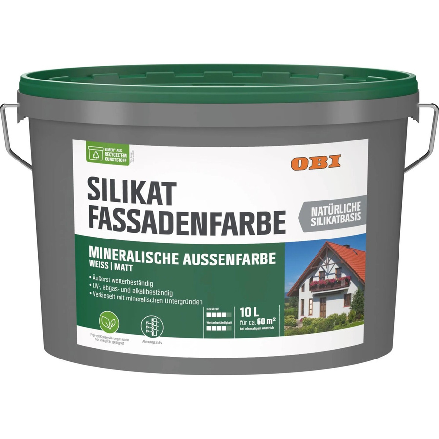 OBI Silikat Fassadenfarbe Weiß matt 10 l - Bild 2