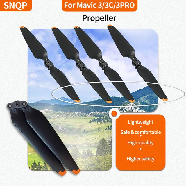 DJI 9453F Propeller Set für Mavic 3, Mavic 3 Pro und Mavic 3 Classic in Schwarz mit Schnellverschluss und faltbaren Klingen - Bild 1