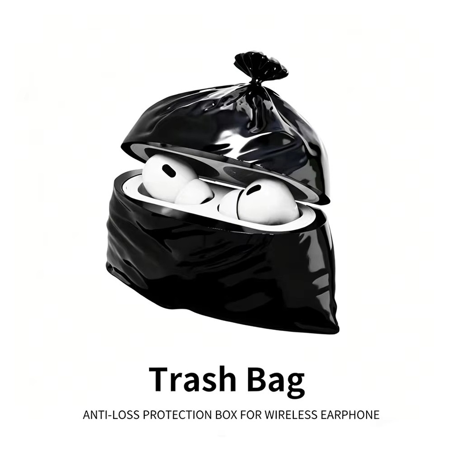 Trash Bag Creativity Kabellose Kopfhörerhülle für Apple AirPods 4 und AirPods Pro in Schwarz - Bild 2