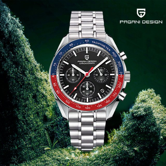 Pagani Design Chronograph, Quarz, Edelstahl, Blau, Herren - Bild 1