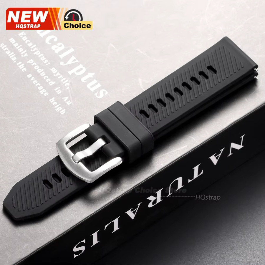 HQstrap Uhrenarmband Silikon, gestreift, 22 mm, wasserdicht - Bild 3