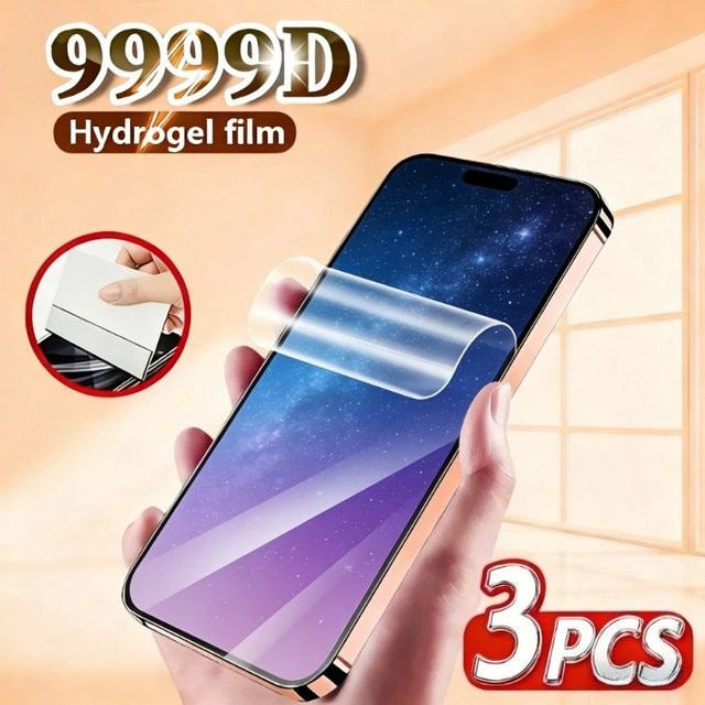 ZMZE 3er-Pack Hydrogel-Displayschutz für iPhone 17 16 15 14 13 12 11 Pro Max Plus XR XS transparent - Bild 1