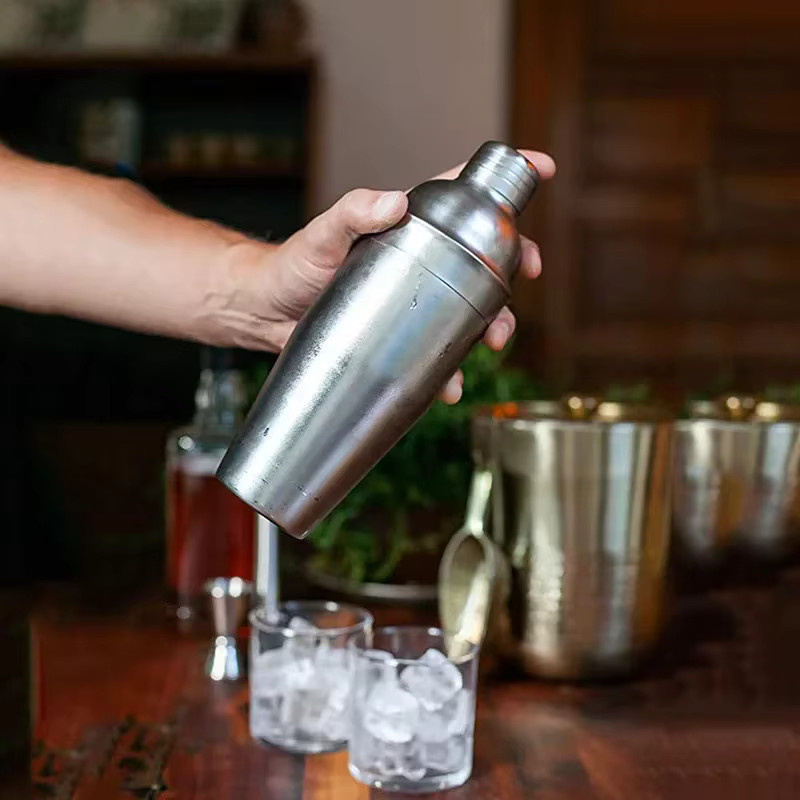 Kemorii Cocktail Shaker aus Edelstahl in Silber für das Bartending - Bild 2