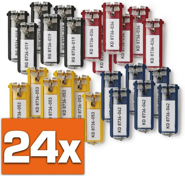 Durable Schlüsselanhänger Key Clip, 24 Stück, farbig sortiert - Bild 1
