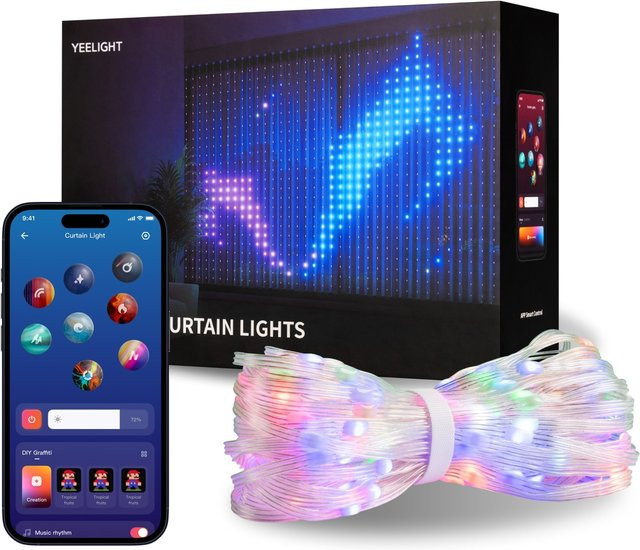 YEELIGHT Curtain Light RGBIC LED Vorhangleuchte mit Bluetooth in Multicolour für Innen- und Außenbereich - Bild 1