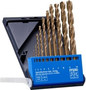 PFERD TOOLS Spiralbohrer-Set 10-teilig INOX HSSE HSS-Co aus Edelstahl in Gold für zähe und harte Werkstoffe - Bild 1