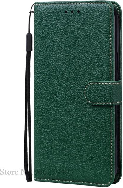 Leder-Wallet-Schutzhülle für Xiaomi Mi 8, Mi 8 Lite, Mi 8 SE und Mi 8 Pro in Dunkelgrün - Bild 1