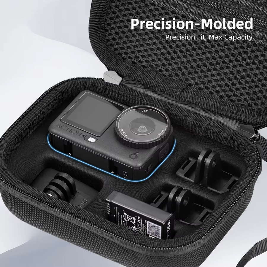 BRDRC Aufbewahrungstasche für DJI Osmo Action 6 in Schwarz zur Aufbewahrung von Kamera-Zubehör und Datenkabeln - Bild 3