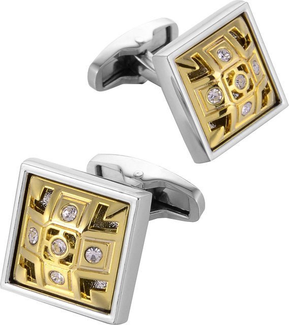 Farors-Schmuck Manschettenknöpfe, versilbert, Kristall, Herren - Bild 1
