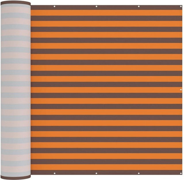 vidaXL Balkon Sichtschutz aus Polyester mit PU-Beschichtung, Farbe: Orange oder Braun, B/H: 800 x 200 cm - Bild 1