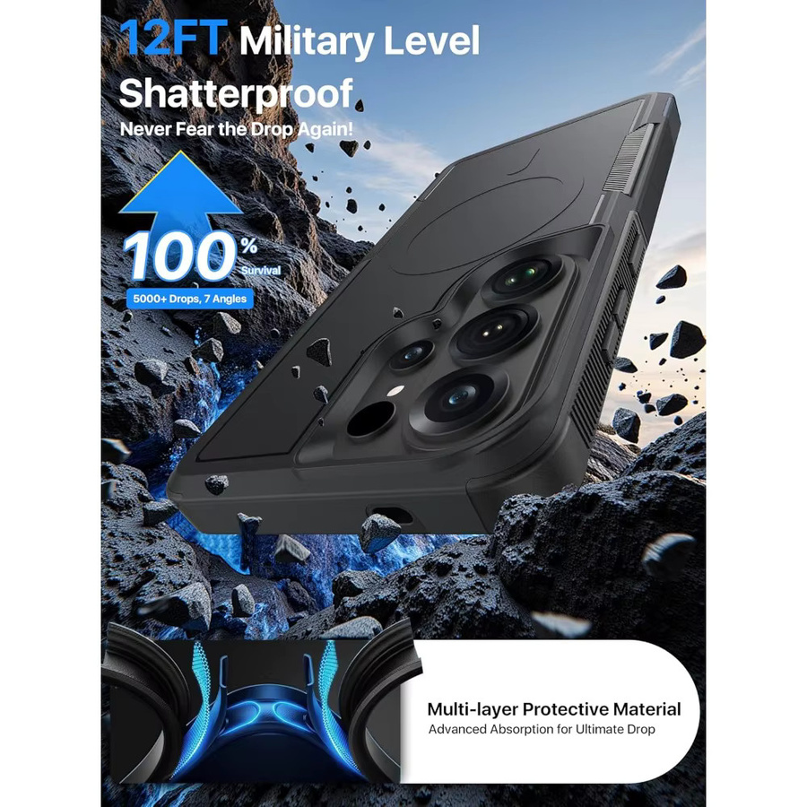 Stoßfeste MagSafe Panzerhülle für Samsung S26 S25 S24 Plus Ultra in Lila - Bild 2