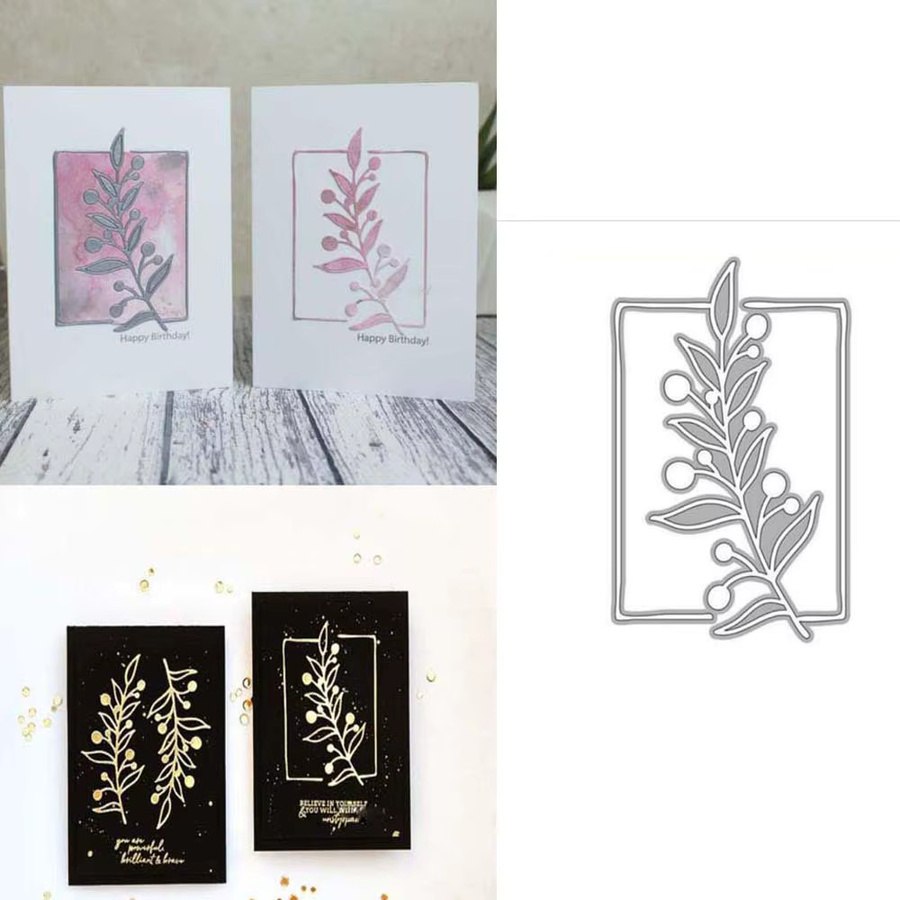 Metall-Schneidewerkzeug Schablone Blätter Herz Baum für DIY Scrapbooking und Papierkarten in Silber - Bild 3
