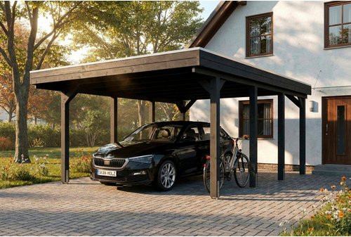 SKANHOLZ Carport Friesland aus Fichte mit EPDM-Dach in Anthrazit, B: 402 cm, T: 555 cm - Bild 1