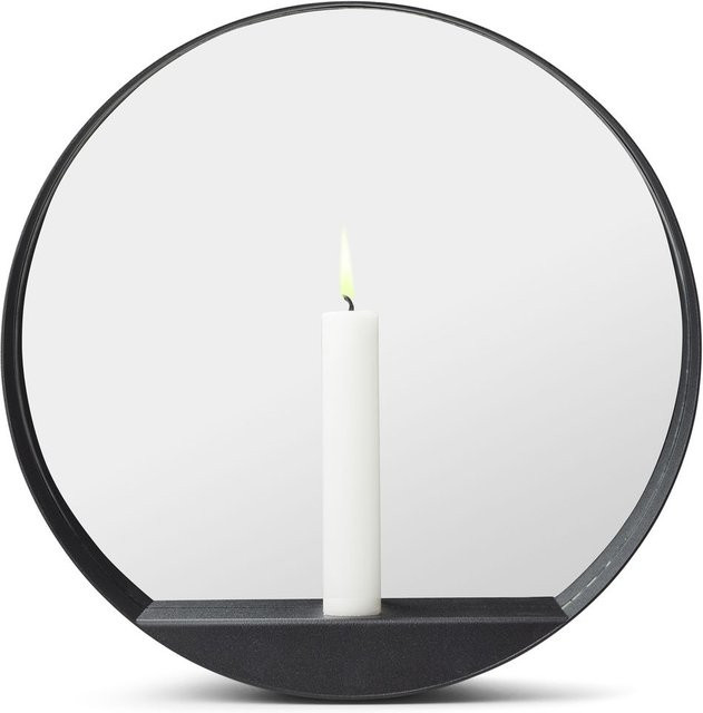 Gejst Glim Kerzenhalter Wandmontage aus Glas und Metall in Schwarz - Bild 1