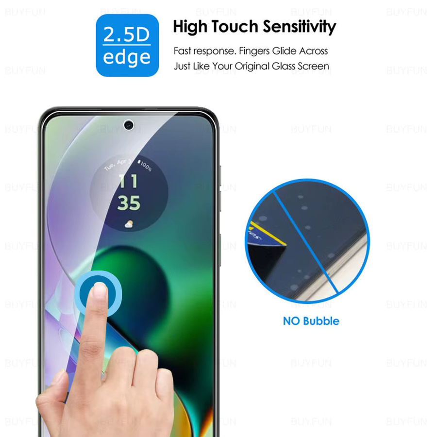 Motorola HD Glas Displayschutzfolie transparent für Moto G54 G14 G34 G84 G04 G04s G24 Power 4G G75 G55 G45 G35 G15 G05 G06 G56 G86 5G - Bild 2