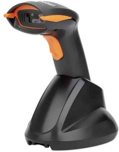 Manhattan Wireless 2D Barcode-Scanner Handheld Schwarz-Orange mit Standfuß und USB-A Anschluss - Bild 1