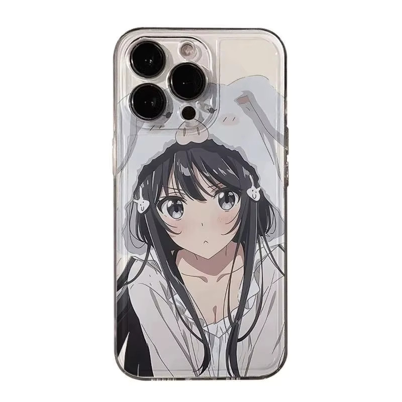 Potdemiel iPhone Hülle mit Sakurajima Mai Anime Motiv in Transparent für iPhone 11 bis iPhone 17 Pro Max Plus Air - Bild 5