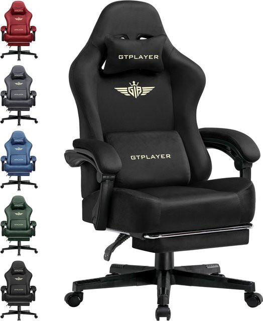 GTPLAYER Gaming Stuhl aus atmungsaktivem Stoff in Rot, ergonomischer Bürostuhl für PC und Gaming - Bild 1