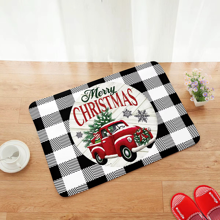 VIKAMA Weihnachten Fußmatte wetterfest, dekorativer Teppich für Wohnzimmer, Schlafzimmer und Garten, Mehrfarbig, B/T: 60 x 40 cm - Bild 2