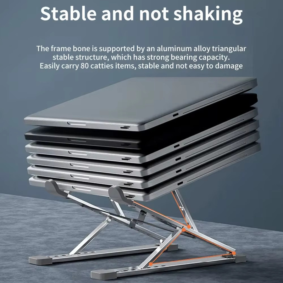 EMTRA Aluminium N8 Faltbarer Laptop Ständer Einstellbare Notebook Halterung für Macbook Air Pro in Silber/Grau - Bild 3