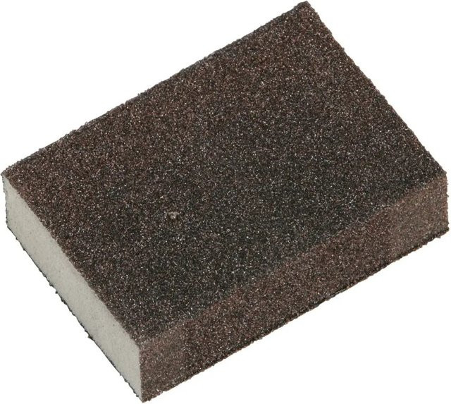 LUX-TOOLS Schleifschwamm Mittel/Fein für Holz, Metall und Farbe in Braun, B/T/H: 9,8 x 6,8 x 2,5 cm - Bild 1