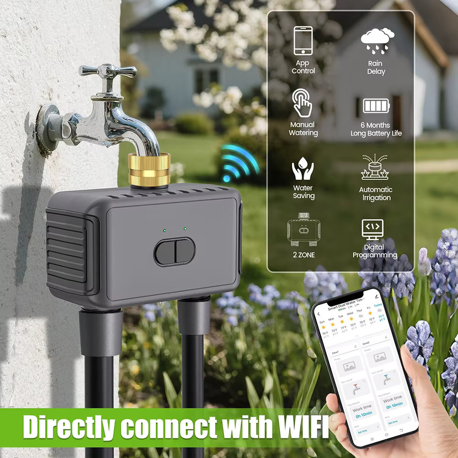 INSOMA Wifi Bewässerungssystem mit Dual-Schlauch und automatischem Wasser-Timer für Garten und Rasen - Bild 5