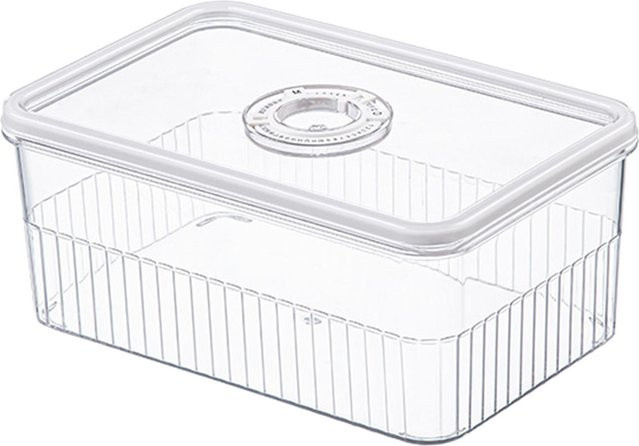 CosyHome Kühlschrank Aufbewahrungsbox aus Kunststoff mit Deckel, transparent und luftdicht versiegelt, weiß - Bild 1