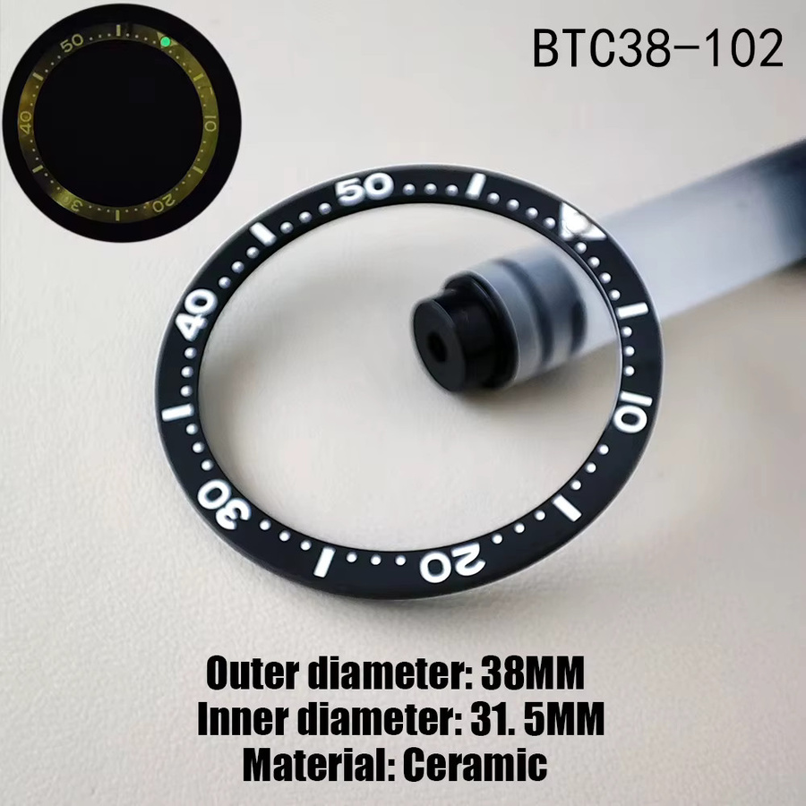 OUMASHI Uhren Lünette, Keramik, Schwarz, 38mm, Unisex - Bild 4