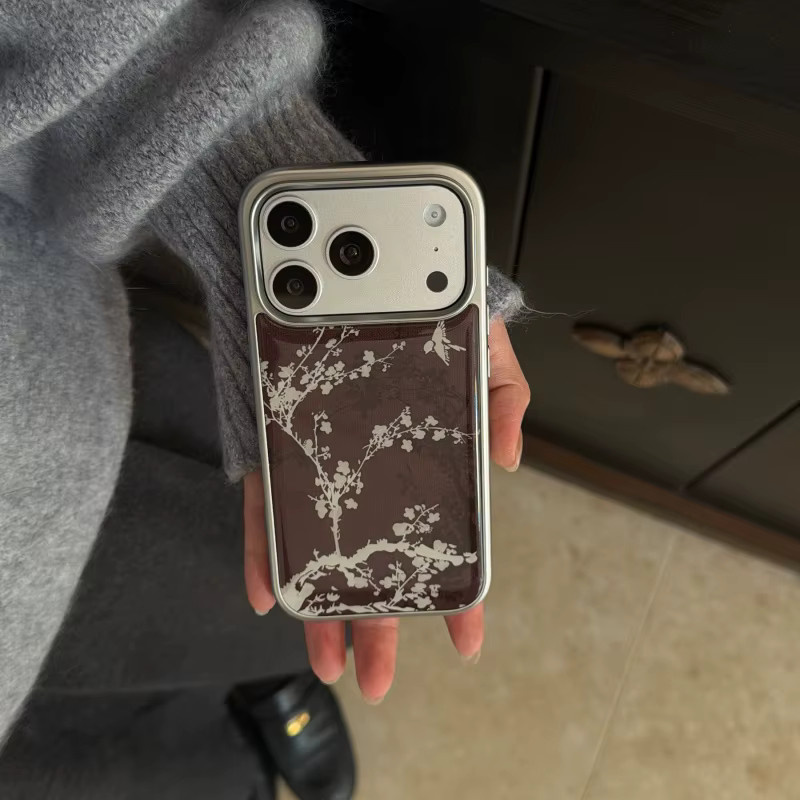 Luxuriöse transparente Handyhülle mit weißem Blumen- und Vogelmuster aus Epoxy für Apple iPhone 11 bis iPhone 17 Pro Max Plus - Bild 2