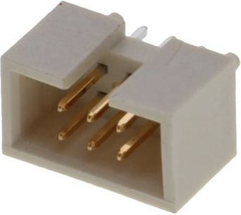 Molex Steckleiste mit 6 Polen und 2 Reihen, Rastermaß 2,54 mm, Farbe: Beige/Weiß - Bild 1