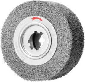PFERD Entgratbürste RBU ungezopft aus Stahl-Draht Ø 0,35 mm, Durchmesser: 250 mm, Breite: 100 mm, Bohrung: 50,8 mm - Bild 1