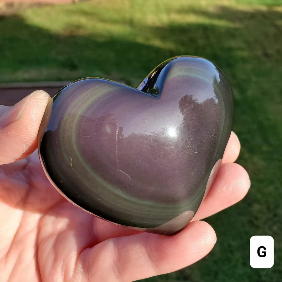 CrystalHola Anhänger Regenbogen-Obsidian-Herz, Stein, Bunt, Unisex - Bild 4