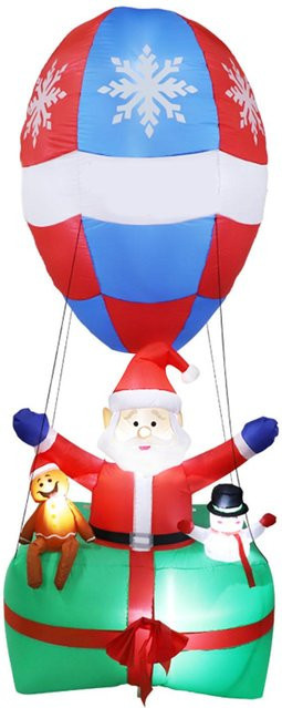 Aimo Aufblasbarer Weihnachts-Hofballon mit Weihnachtsmann, Lebkuchenmann und Pinguin in Rot und Multicolour für den Außenbereich - Bild 1