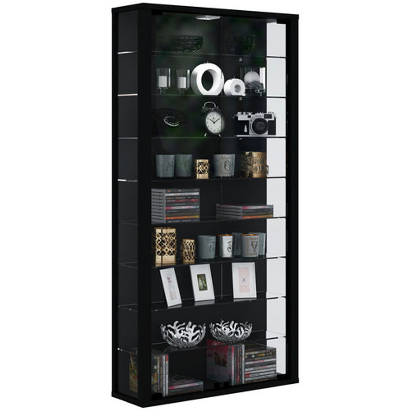VCM Wandvitrine Vitrosa Maxi in Schwarz mit ESG-Sicherheitsglas und 8 Glasböden, B/T/H: 59 x 18 x 113 cm - Bild 2