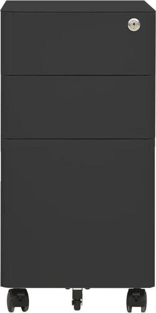 vidaXL Aktenschrank aus Stahl mit Rollen und Schloss in Anthrazit, B/T/H: 30 x 45 x 59 cm - Bild 1