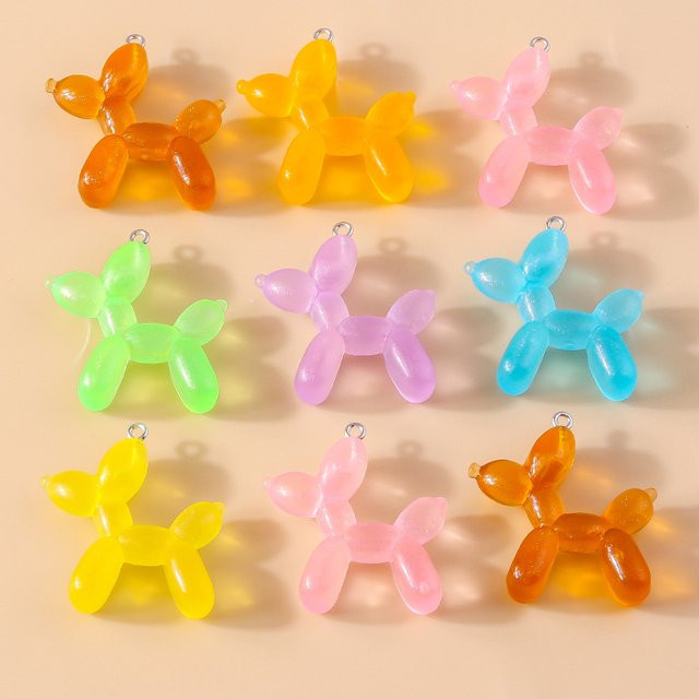 Leslie Charms, Ballon-Hund, Harz, Bunt, 34 x 38 mm - Bild 1