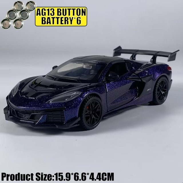 Linyi toy car Chevrolet Corvette C8 Zr1X Modellauto, 1:32, Metall, ab 14 Jahre - Bild 1