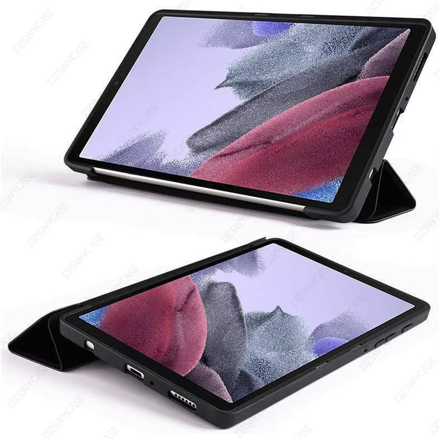 DZSWYCASE Schutzhülle für Samsung Galaxy Tab A7 Lite 8,7 Zoll in Grau oder Schwarz mit stoßfestem PU-Leder und dreifach faltbarem Standfunktion sowie Auto-Wake-Sleep-Funktion - Bild 4