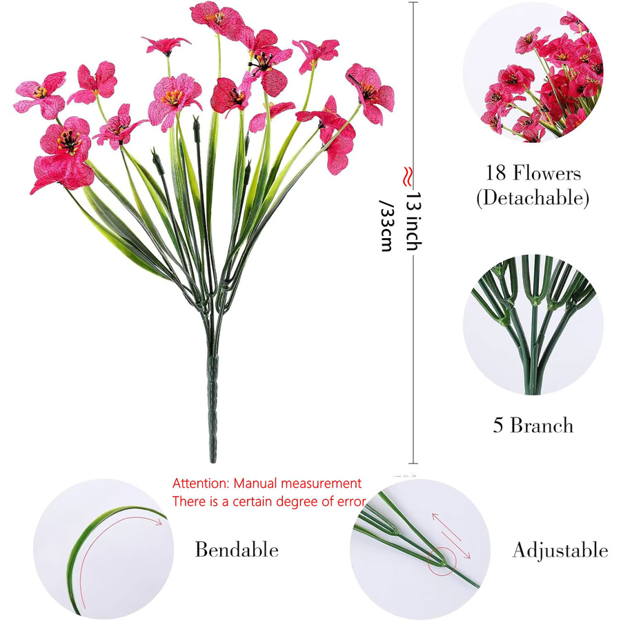 5 Stück künstliche Pflaumenblüten von HUAFENFEN in Multicolour für Hochzeitsdekoration und Fotografie-Requisiten - Bild 2