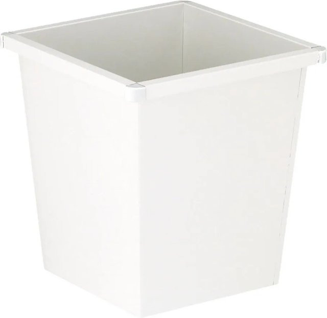 PROREGAL Viereckiger Papierkorb aus Metall mit Stoßecken aus Kunststoff, Weiß, H x B x T: 36,1 x 34,2 x 34,3 cm - Bild 1