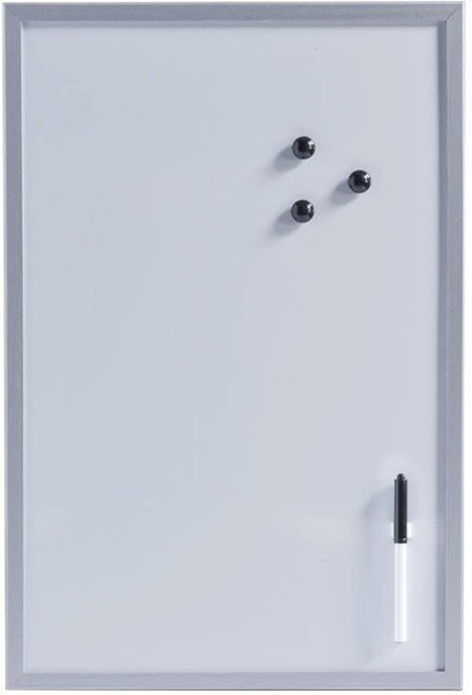 Zeller Magnet- und Schreibtafel in Weiß und Grau aus Metall und MDF - Bild 1