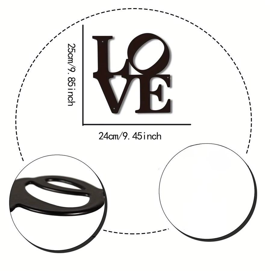 Elegante Metallwandkunst Love von CIFBUY zur Wandmontage als romantische Dekoration für Paare - Bild 2