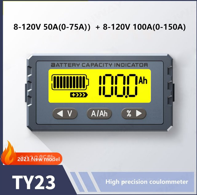 Aideepen Coulomb Zähler Meter Batterie Volt Tester für Li-Ion und Lifepo4, 8V-120V, 50A/100A - Bild 1