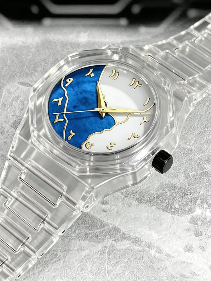 CMK Uhrenset, Digitaluhr, Quarz, Transparentes Gehäuse, Edelstahl, Blau, Unisex - Bild 3