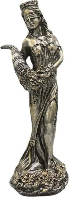 Aqumotic Justitia Skulptur der griechischen Göttin der Gerechtigkeit als Retro Dekoration für dein Zuhause oder Café in Weiß, Braun oder Gold - Bild 1