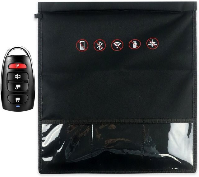 Timeless Home Signalblockiertasche zum Handy-Strahlungsschutz und zur Signalabschirmung als Faradayscher Käfigbeutel für Autoschlüssel und GPS, Schwarz, B: 45 cm, H: 35 cm - Bild 1