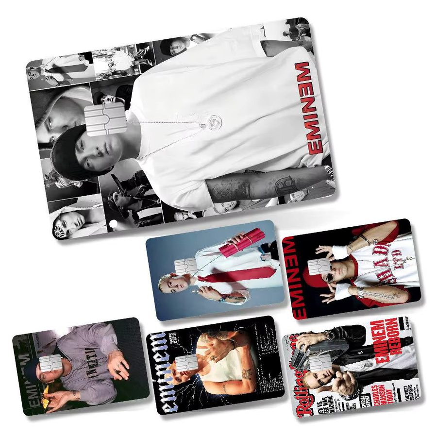 4er-Set Aufkleber für Kreditkarten und Buskarten im Eminem Anime Design, Mehrfarbig - Bild 2
