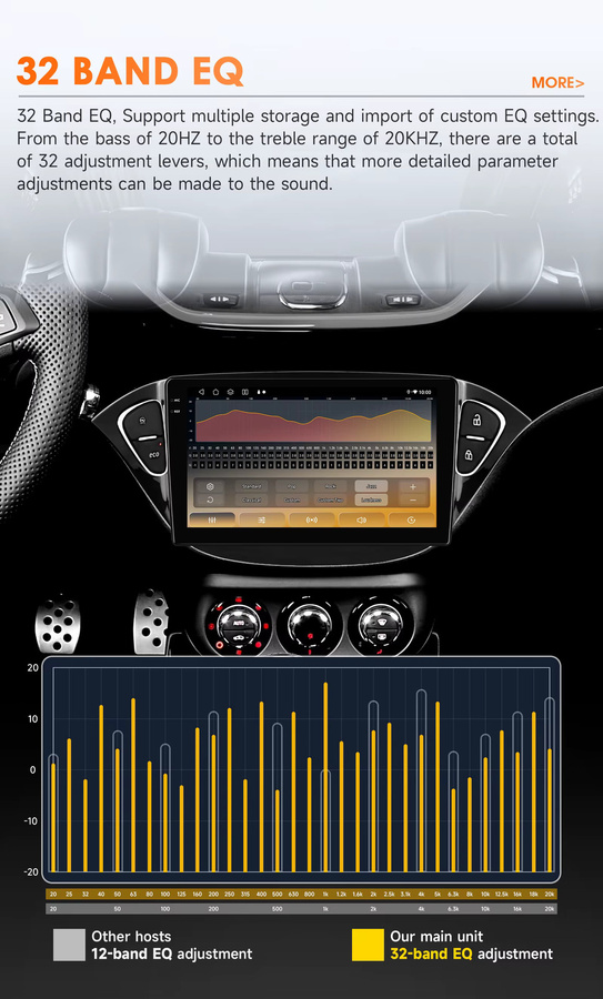 OSSURET Android 14 Autoradio mit 9-Zoll 2-DIN Display, Qualcomm Snapdragon 6115 Octa-Core, kabelloses CarPlay und Android Auto, DSP Audio und SWC, Schwarz, passend für Opel Adam 2013-2016 und Corsa E 2015-2019 - Bild 4